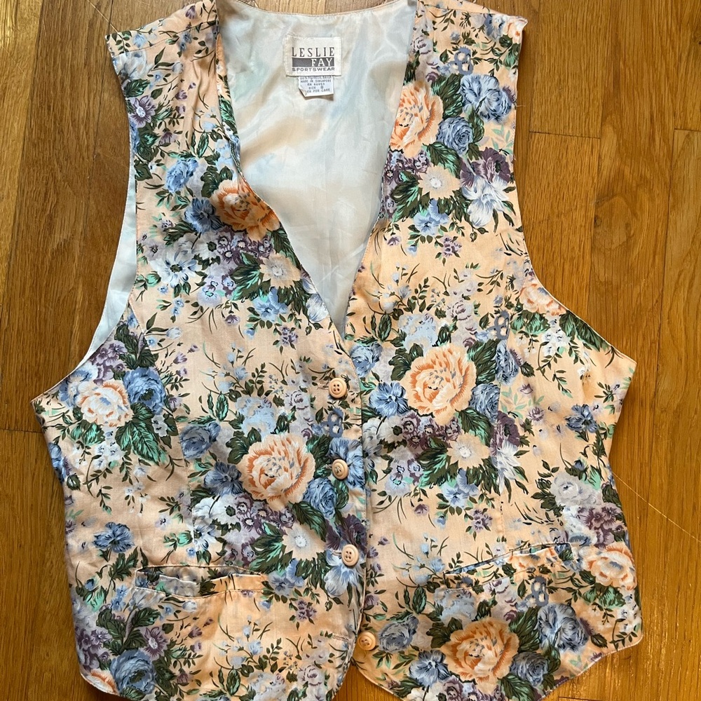 Leslie Fay Vintage Floral Vest